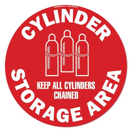 SIGNMISSION Keep Cylinders Chained 16in Non-Slip Floor Marker, 6PK, 16 in L, 16 in H, FD-C-16-6PK-99920 FD-C-16-6PK-99920